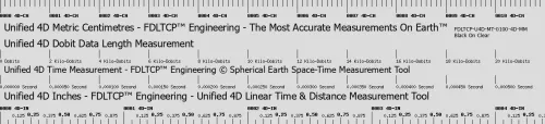 Unified 4D Space-Time Measurement Tool - 0100 4D-MM / 0004 4D-IN - Black On Clear - Plastic