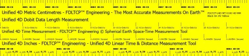 Unified 4D Space-Time Measurement Tool - 0100 4D-MM / 0004 4D-IN - Black On HV Yellow - Plastic