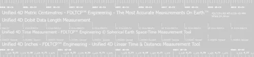 Unified 4D Space-Time Measurement Tool - 0100 4D-MM / 0004 4D-IN - White On Silver - Plastic